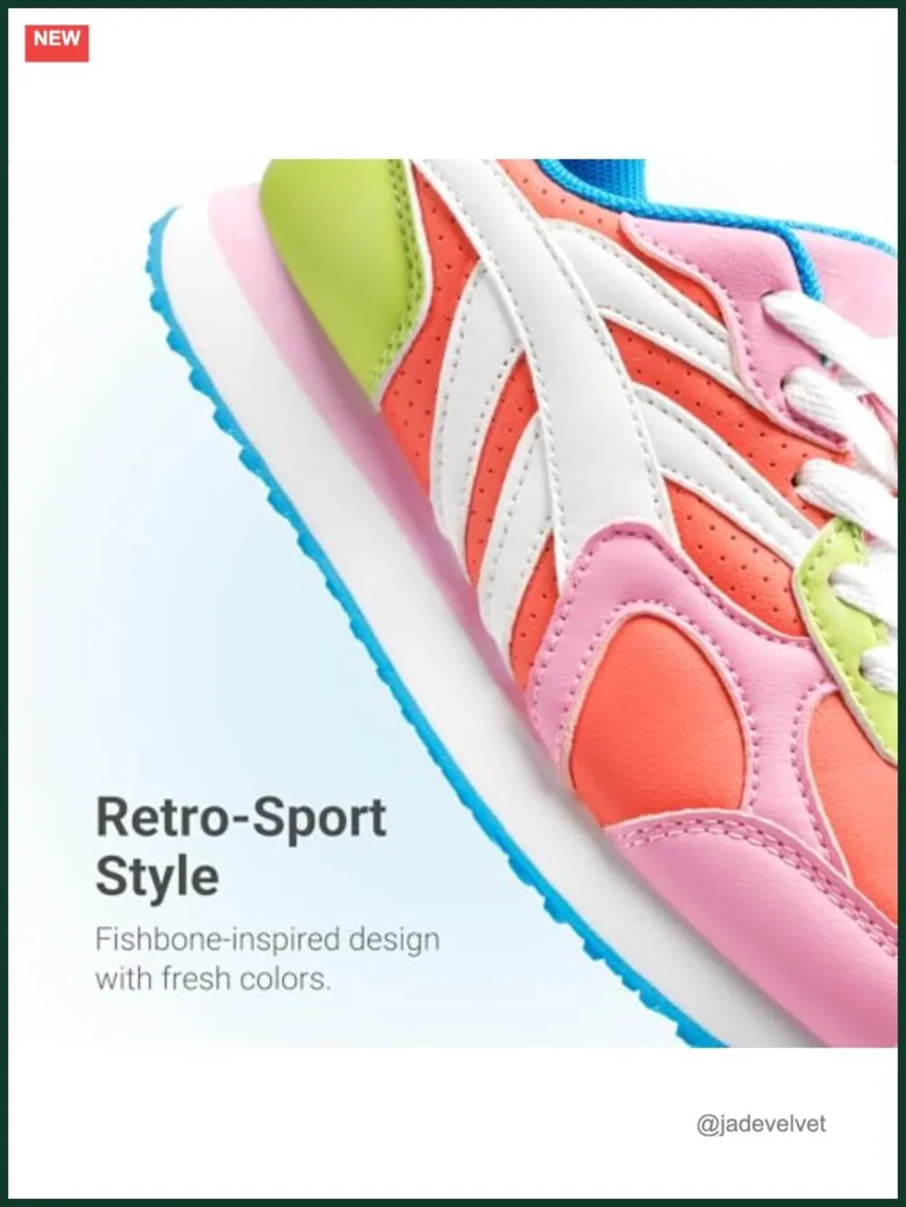 Girls Rainbow Sneakers, PU Leather, Foam Insole, Lace-Up, Lightweight